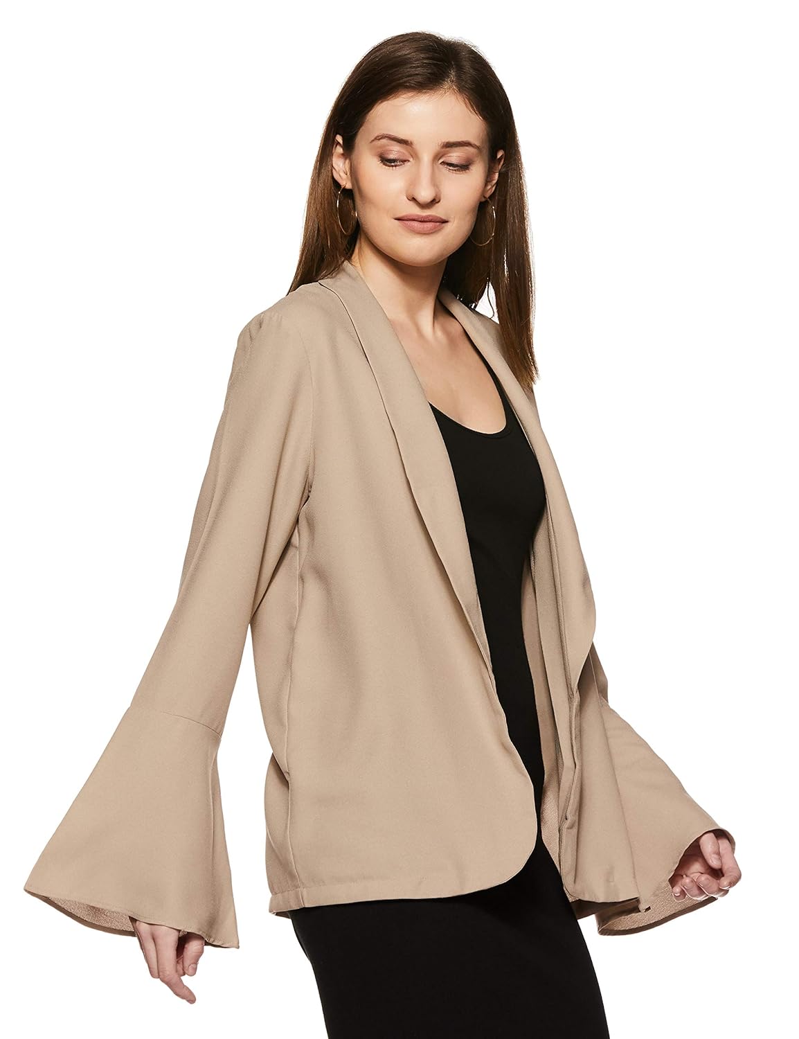 vero moda womens collared solid blazer_brown