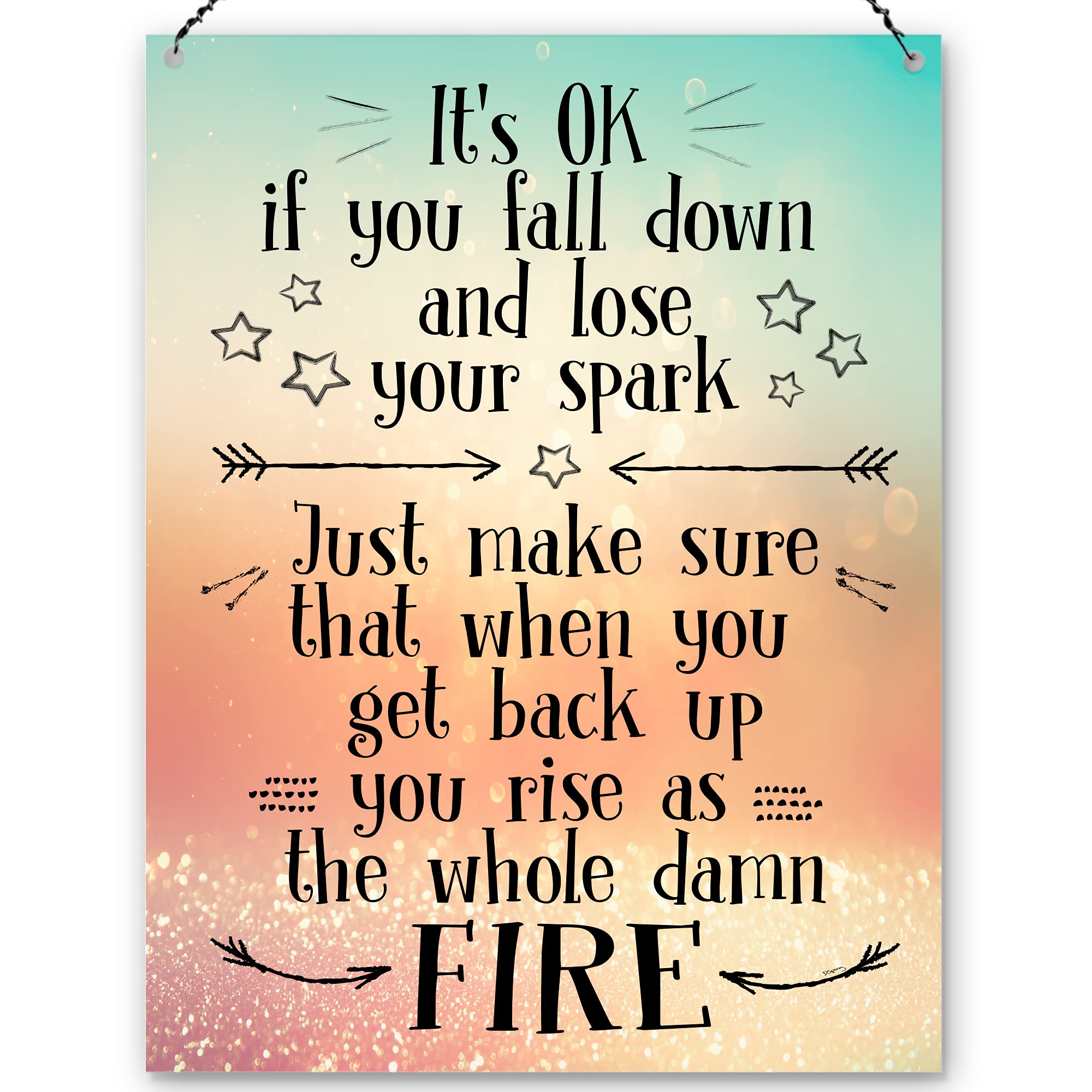 Dorothy Spring It's Ok If You Fall Down And Lose Your Spark Inspirational Wall Quote Plaque Metal Sign Size 15x20cm