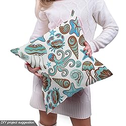 Ambesonne Crabs Fabric by The Yard, Illustration of