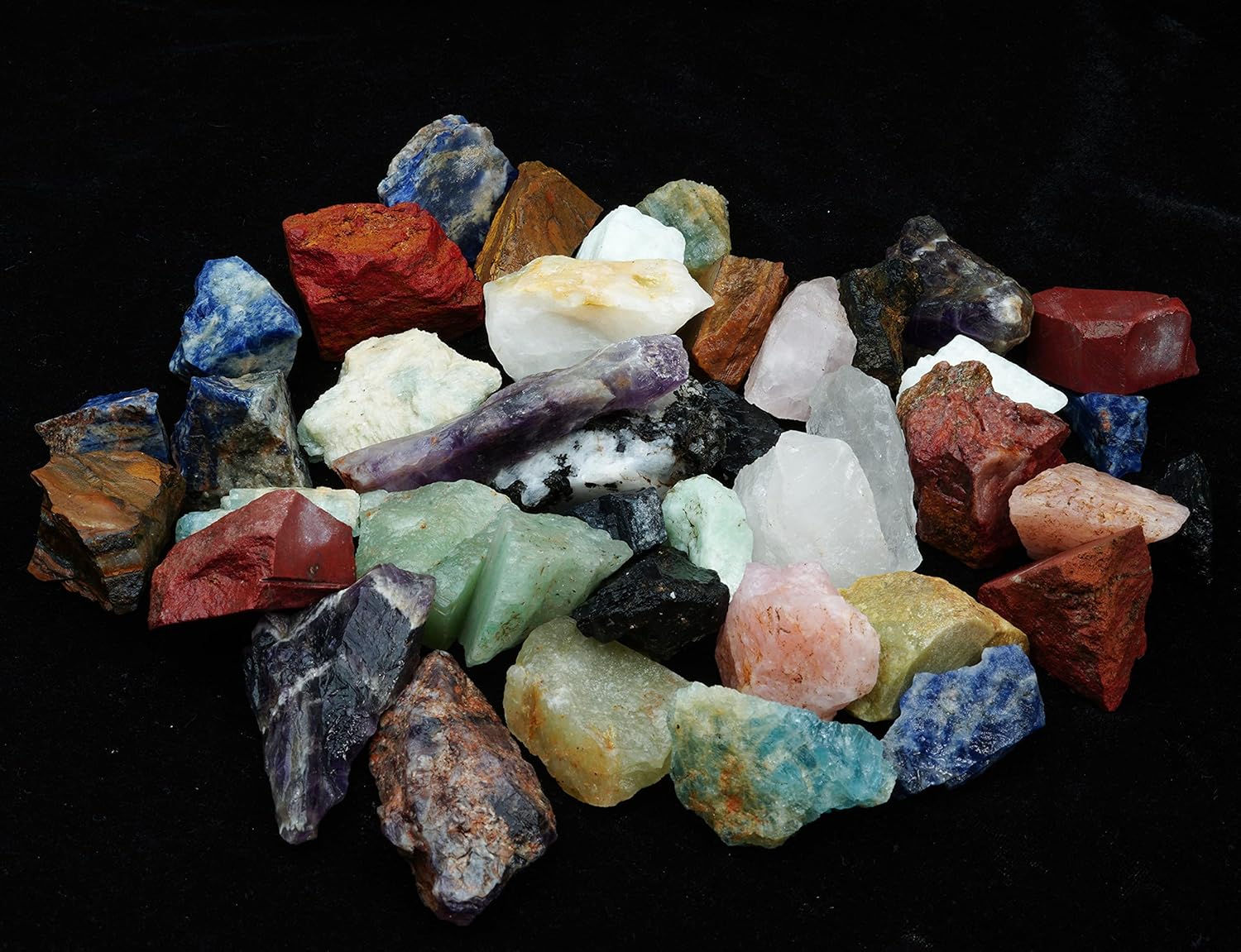 Indoor Fountains & Accessories - Crocon 1LB Assorted Rough Bulk Natural Stone Raw Gemstone Tumbling Cabbing Polishing Gem Mining Chakra Balancing Reiki and Crystal Healing Good Luck Home Office Décor