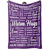 Afterprints Warm Hugs Healing Blanket - Get Well Gifts for Women After Surgery, Breast Cancer Gifts for Women Friends, Inspirational Blanket, Soft Comfort Throw Blankets 50"x60"