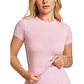 SOULVOR Natrelax Short Sleeve Going Out Tops for Women Modal Ribbed T Shirt Crewneck Summer Basic Slim Fit Sleep Tee