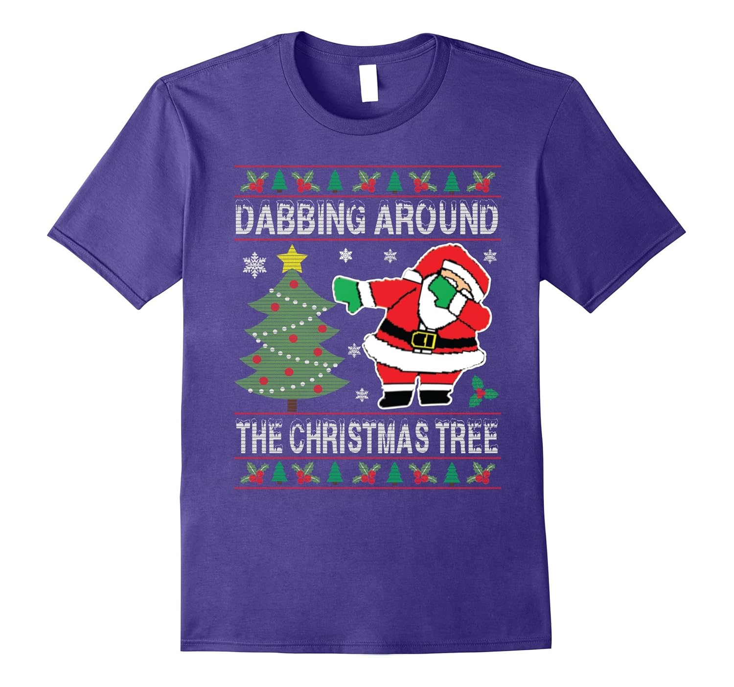 Santa Dabbing Around The Christmas Tree Ugly Sweater Shirt 1-ANZ