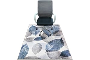 SAIKOOWA Office Chair Mat for Hardwood Floor & Low-Pile Carpet,60“*48”Highly Premium Quality Under Desk Mat, Desk Chair Mat for Carpet - 3.86lbs Anti-Slip Carpet Chair Mats Blue Leaf