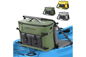 Yakhacker Kayak Cooler, Waterproof Seat Back Cooler for Kayaks with Lawn-Chair Style Seats, Kayak Accessories Cooler Bag, Portable Ice Chest Cooler for Kayaking, Travel, Lunch, Beaches &Trips