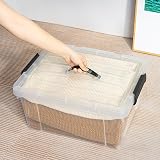 Cetomo 35L-3 Storage Boxes with Lids Nestable Stackable Clear Tote view 4
