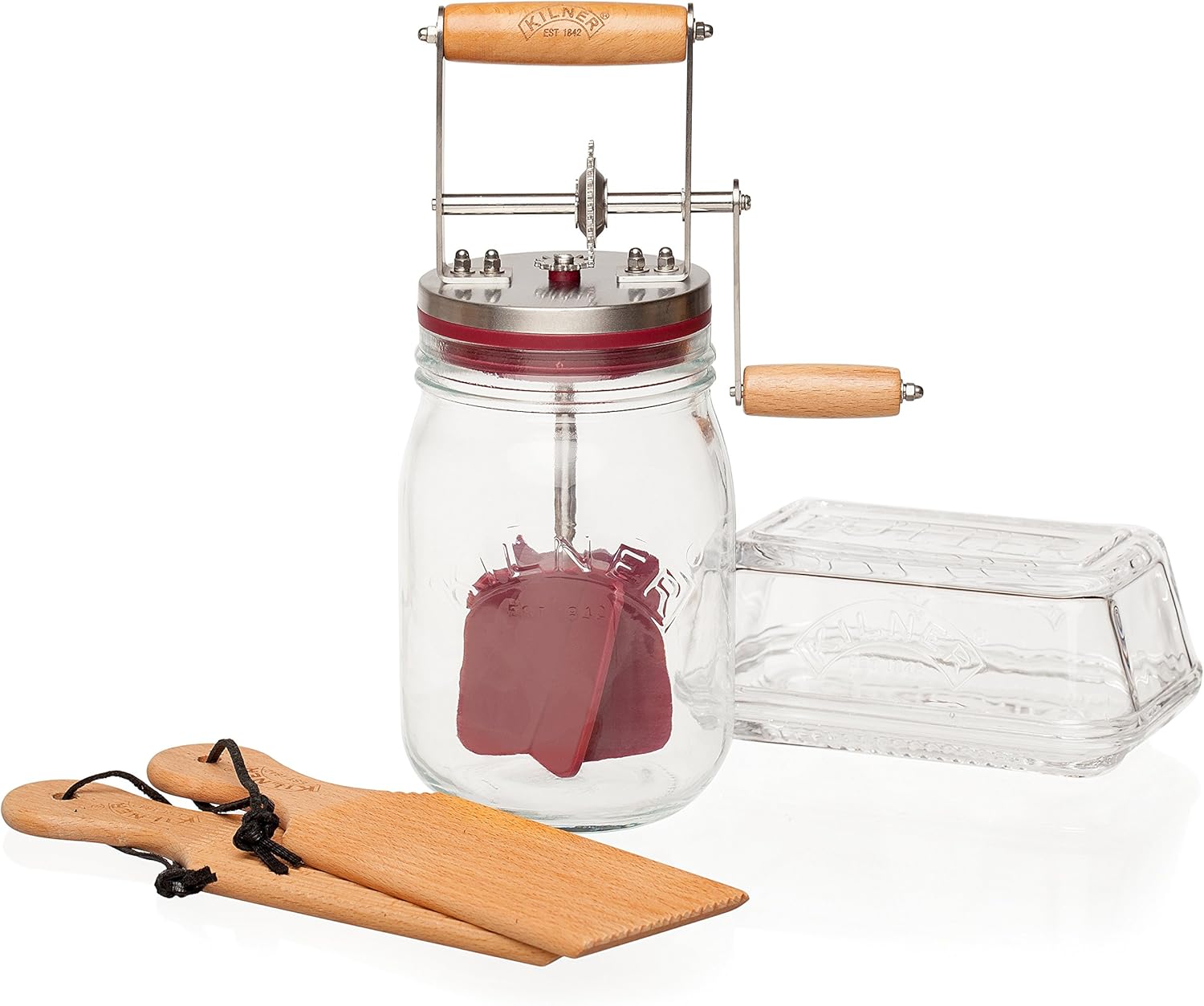 Kilner Butter Churn Starter Kit, Includes Butter Churn, Butter Paddle