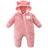 Babymine Baby Romper Infant Hooded Jumpsuit Long Sleeve Footed Onesie Outwear Outfits