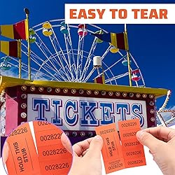 Kosiz 504 Sheets 5 Bid Raffle Ticket with Different
