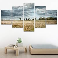 SIGNWIN 5 Panel Canvas Wall Art Modern Art Country Dramatic Global Landscape Multicolor Photography for Home Decorations Ready to Hang - 60