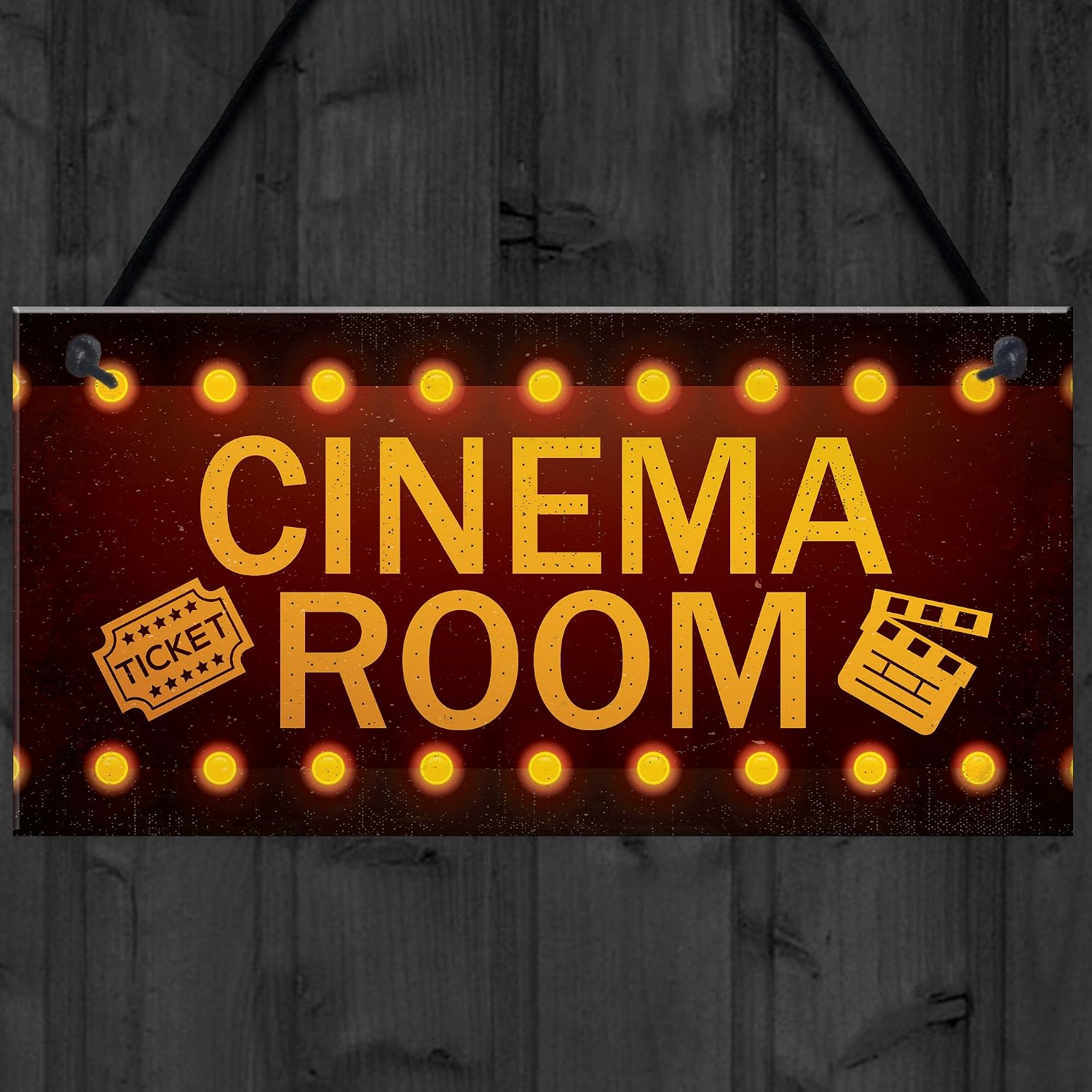 Red Ocean Cinema Room Home Theatre Gift For Mum Dad Man Cave Den Family Room Wall Plaque Gift - Image 5