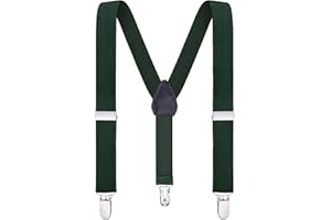 Buyless Fashion Adjustable Suspenders for Kids Toddlers Baby Elastic Solid Color 1 Inch - Y Back Design