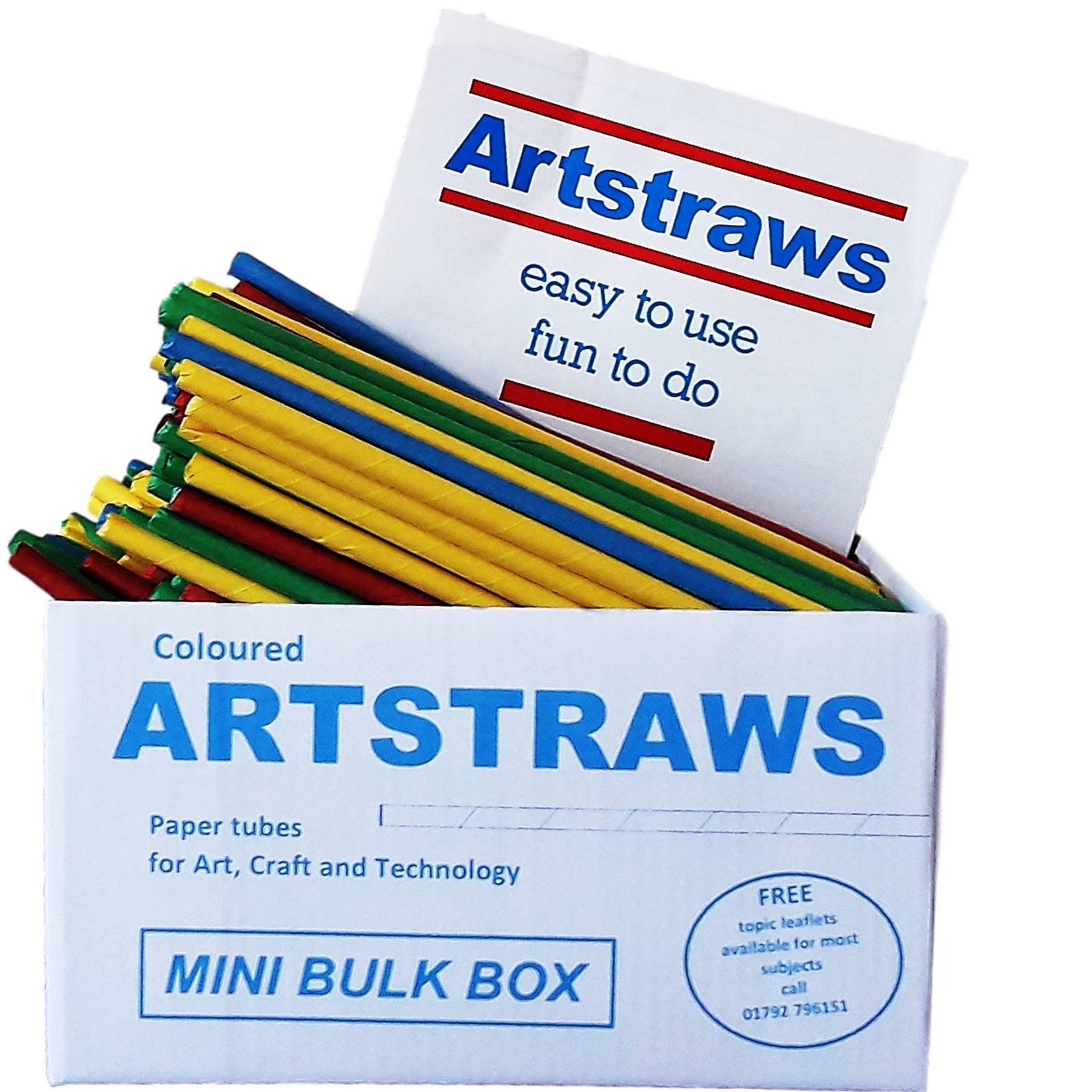 Amazing Arts and Crafts Artstraws MINI School Pack Coloured Paper Straws Art Straws Green RED Yellow Blue 6mm