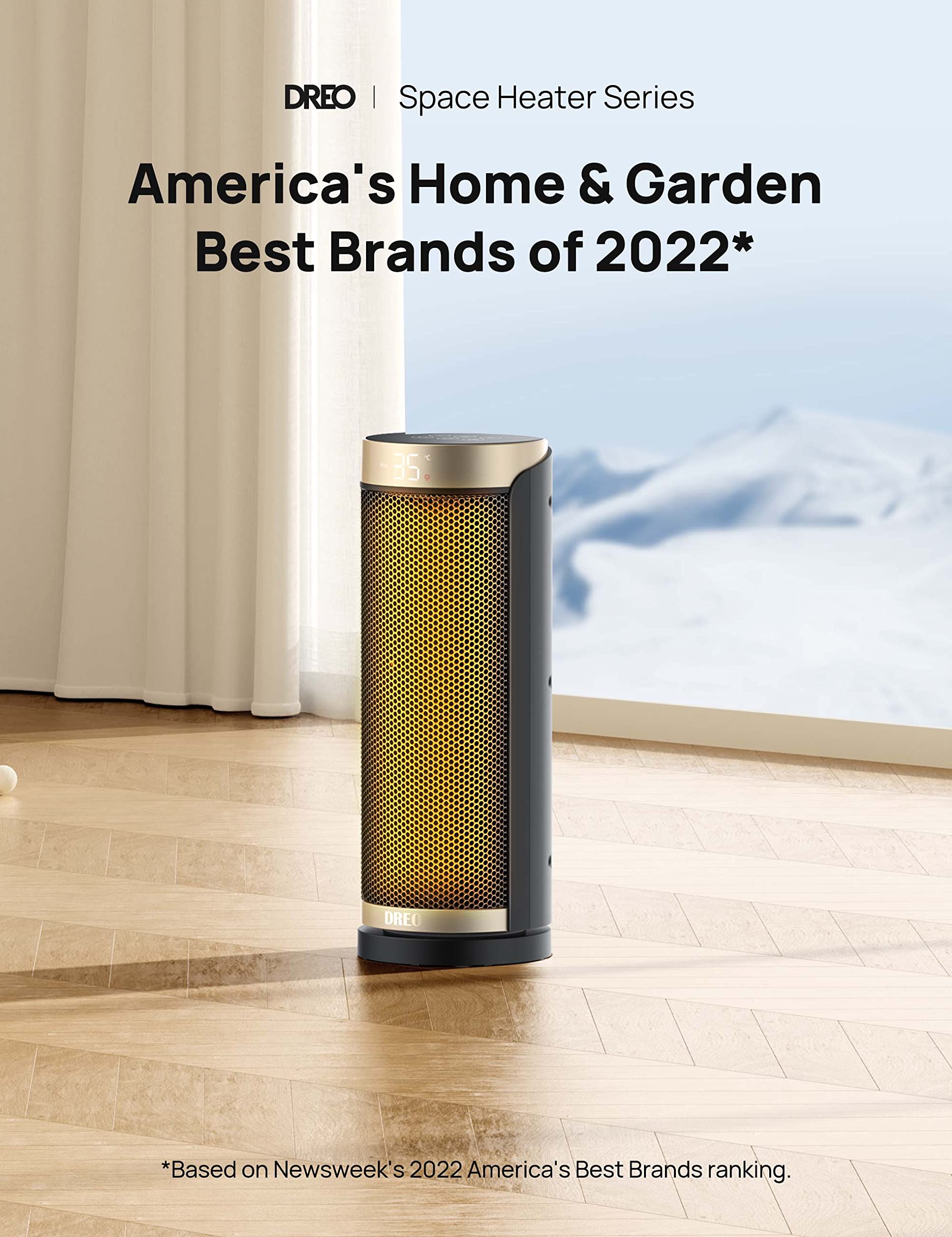 Dreo 16 Inch Electric Heater for Home, 34dB Silent Ceramic Heater, 70° Oscillation Space Heaters Energy Efficient, 3-Mode 3-Speed, Overheating & Tip-Over Protection, 12H Timer, Solaris Slim H3