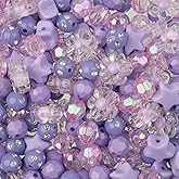 260pcs John Bead Assorted Purple Star Plastic Beads for DIY Craft Jewelry Bracelet Necklace Making