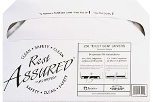 Impact Products Rest Assured Toilet Seat Covers (1 Pack - 250 Count) - Clean and Hygenic - Convenient - Self-Disposing - Flushable and Biodegradable …