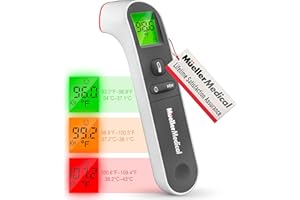 MUELLER HOME Mueller Non-Contact Infrared Thermometer for Adults and Kids, Thermometer for Fever, Body and Surface Memory Recall, Auto Power-Off with Backlight Indicator, Gray
