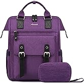 LOVEVOOK Laptop Backpack for Women Teacher Doctor Nurse Bags Work Backpack Purse Business Computer Bag, College Daypack, Anti-theft Travel Backpack with USB Charging Port, Dark Purple