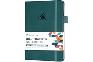 Clever Fox Bill Tracker Notebook – Monthly Bill Payment & Home Finance Organizer with Pocket – Efficient Budget & Expense Planner – Ledger Book to Manage Paying Bills for Saving Money (Dark Teal)