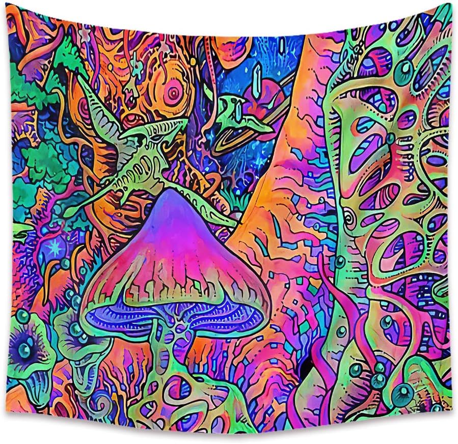 choicehot Psychedelic Mushroom Tapestry Wall Hanging Magic Forest
