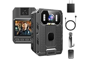SYDYAM 4K 512GB Body Camera with Audio and Video Recording, Waterproof IP68 Body Cam H.265 Video Code with Two 2350mAh Batteries Work 17-19H for Police Hiking Meeting Security Patrol