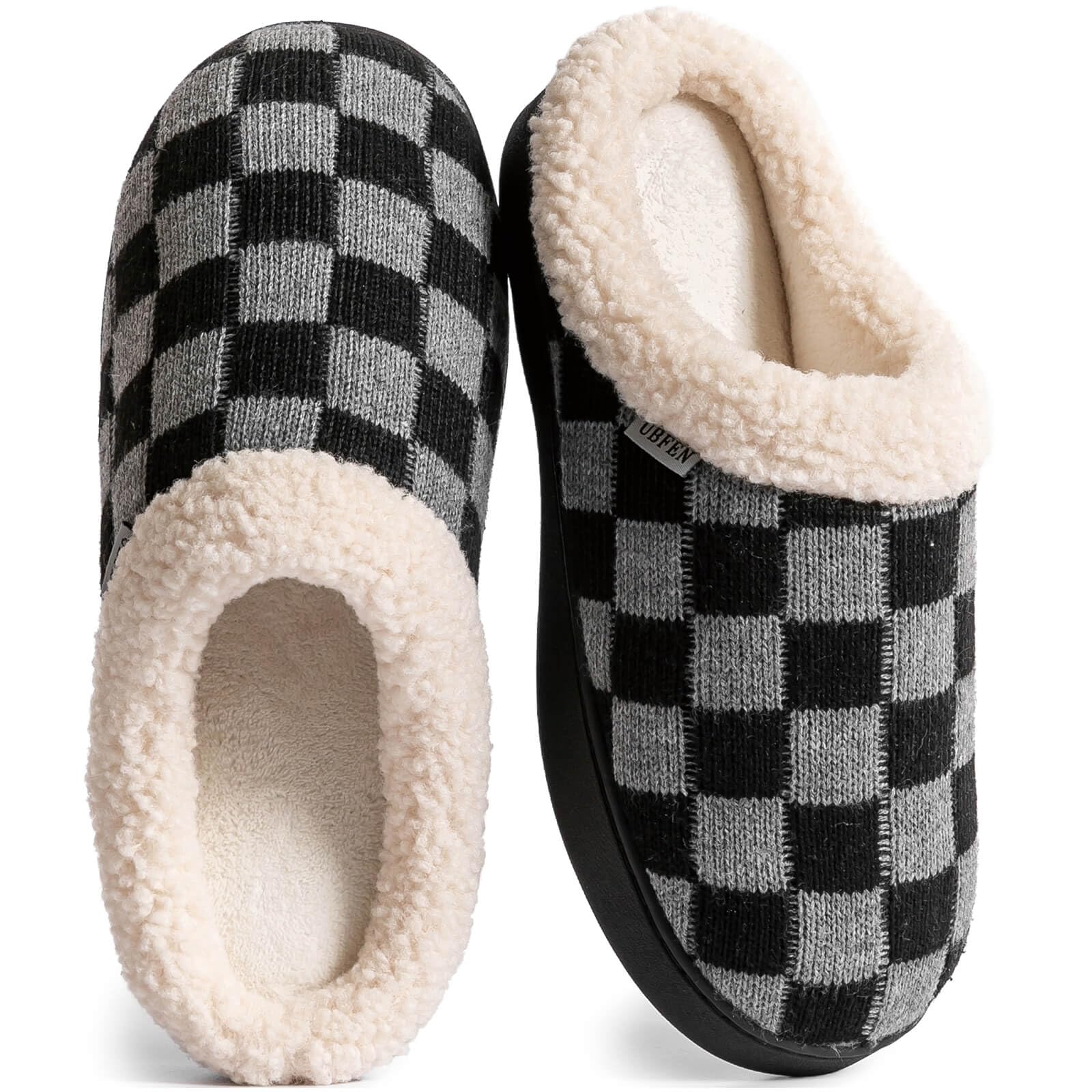 UBFEN Mens Slippers for Indoor Bedroom Memory Foam