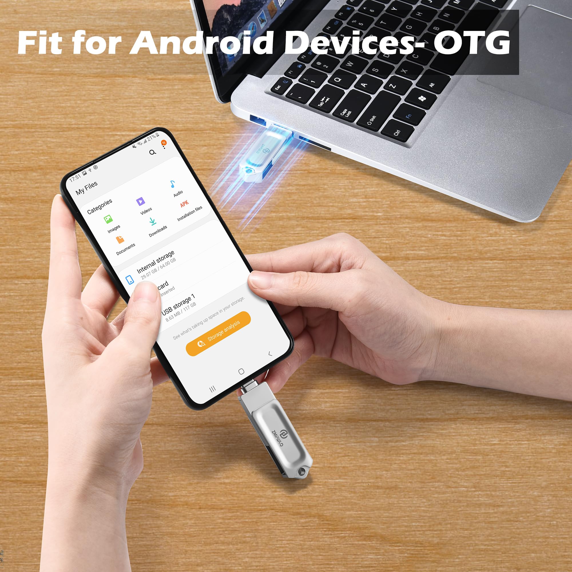 Photo Stick 128GB for iPhone 15 & iPhone 16 | Flash Drive USB C Memory Stick iPhone USB Storage for iPhone 15&iPhone 16, iPad, Android, PC | Photo, Video, Contacts Backup,External Storage Thumb Drive
