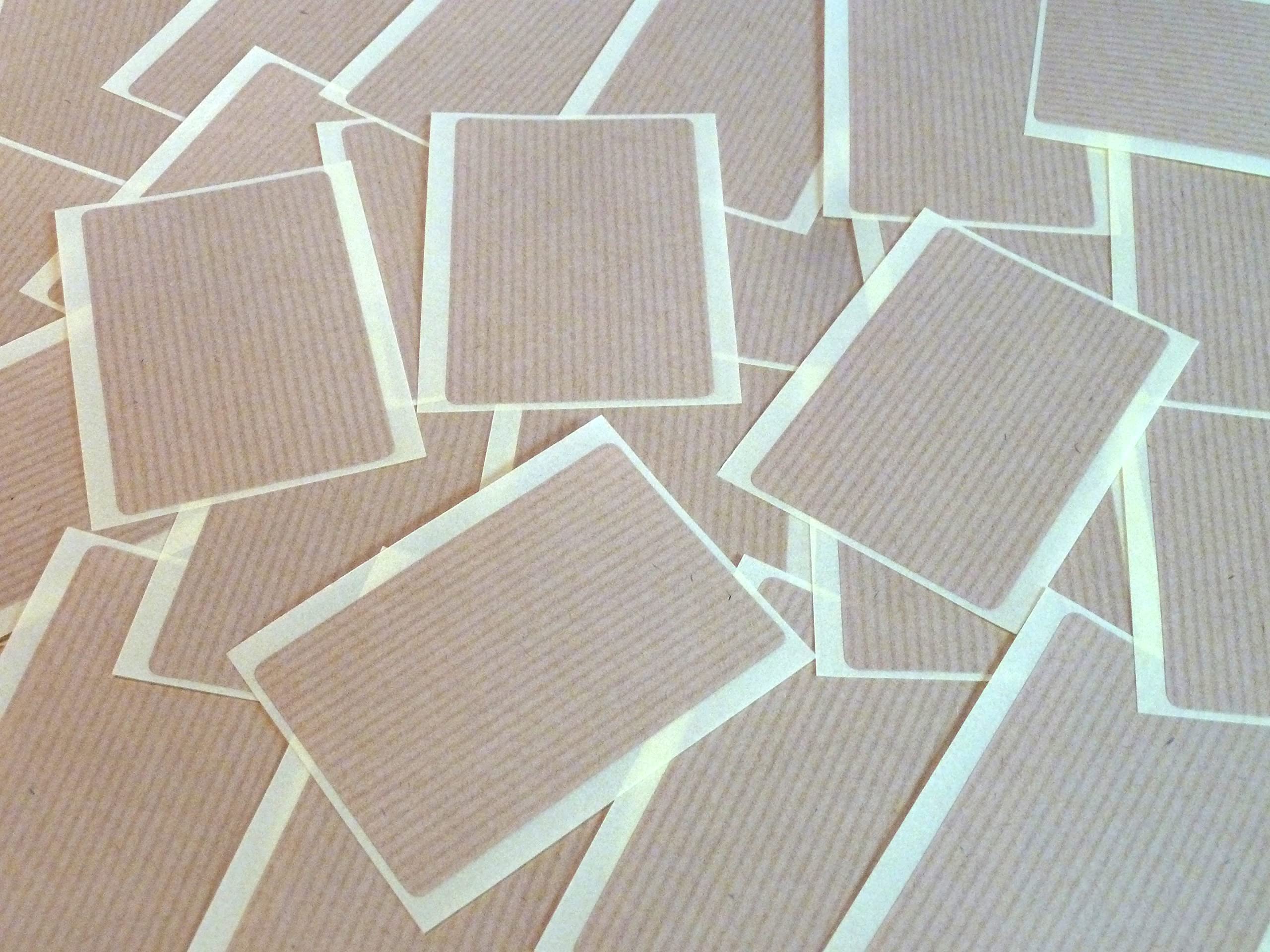 30 Labels, 75x50mm Rectangle, Light Brown, Colour Code Stickers, Self-Adhesive Sticky Coloured Labels