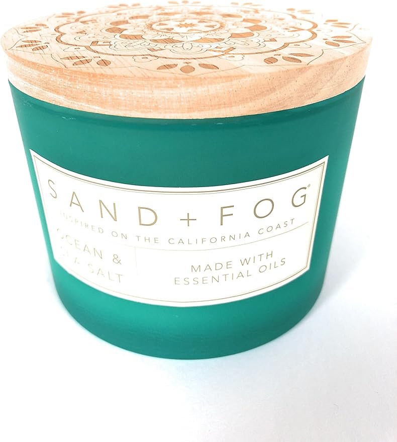 Sand And Fog Ocean Sea Salt Candle With Esssntial Oils 12 Oz Amazon.co