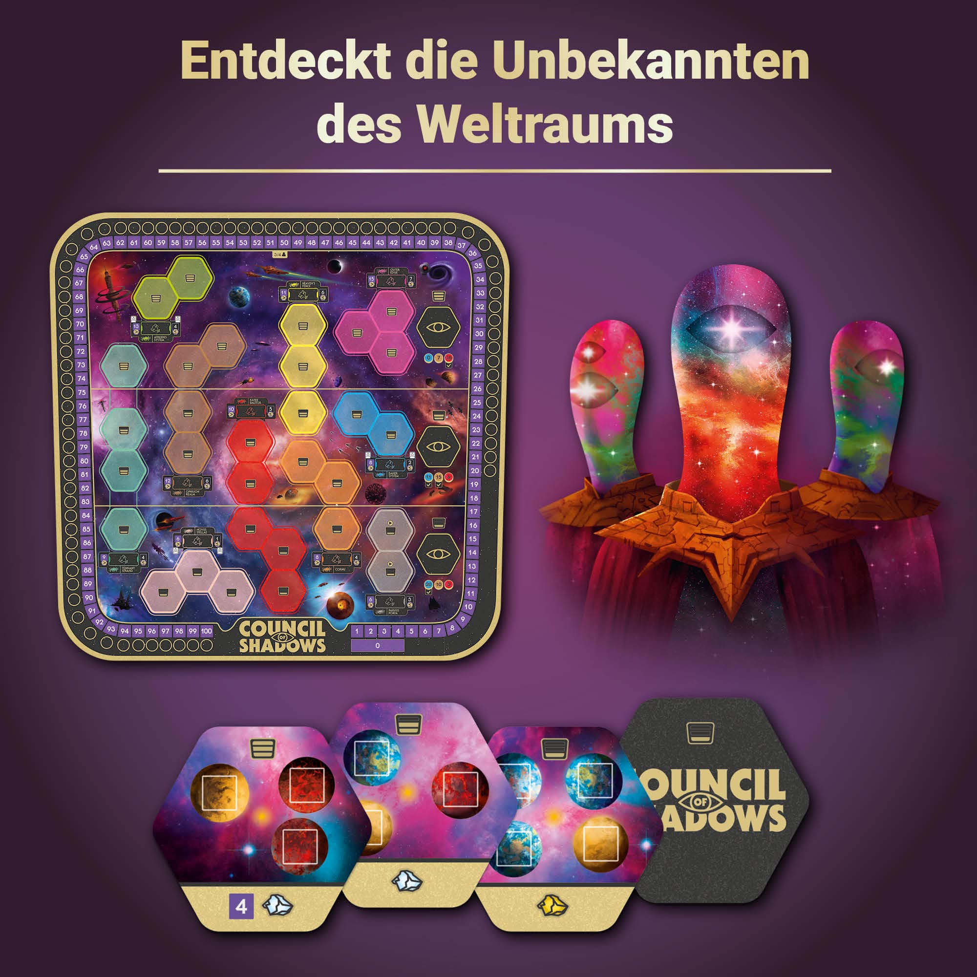 Ravensburger 27366 - Council of Shadows, Strategiespiel für 1-4 Spieler ab 14 Jahren, Alea Spiele 3