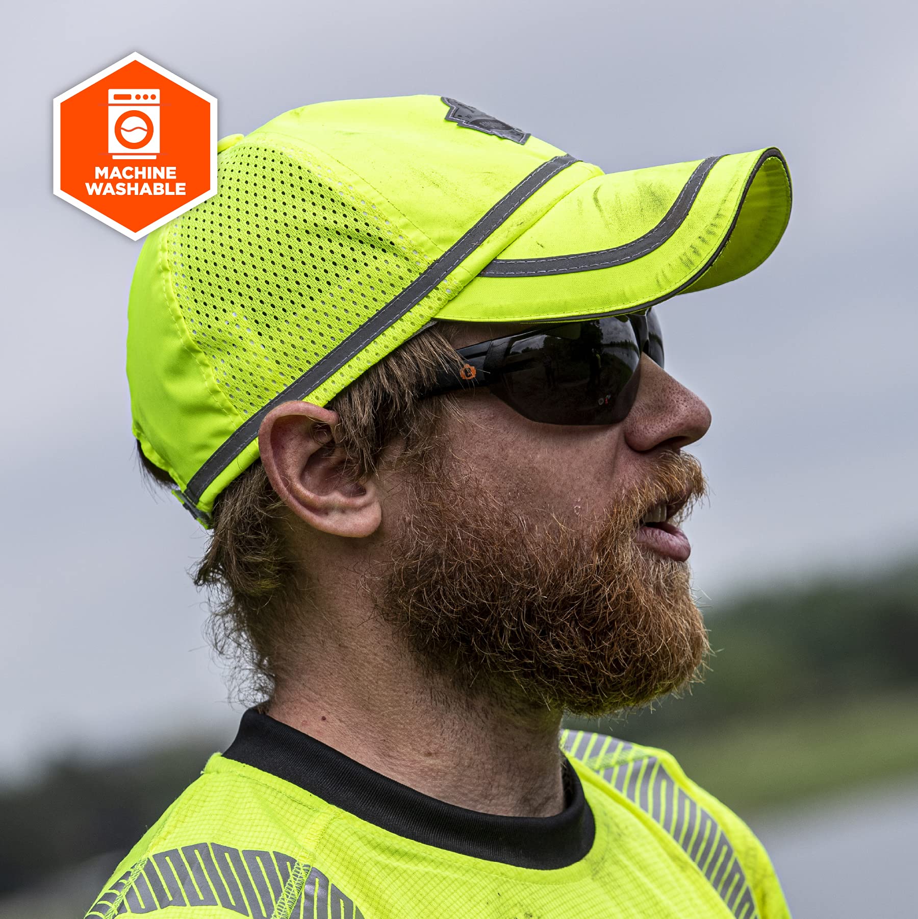 Ergodyne mens High Visibility, Reflective Hat Cap, Lime, One Size US