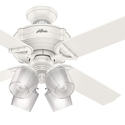 Hunter Fan 52 Inch Traditional Fresh White Indoor Ceiling Fan With