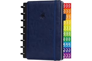 Clever Fox Disc-Bound Weekly Planner – Undated Monthly Notebook with Habit Tracker, Productivity Journal – Life, Work & Goal Organizer, 6.5 x 8.4" (Dark Blue)