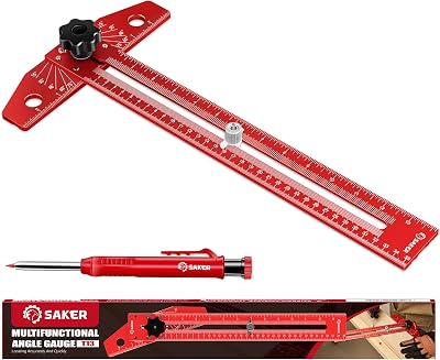 Saker Aluminum Alloy Sliding T-Square Precision Angle Adjustment Scriber