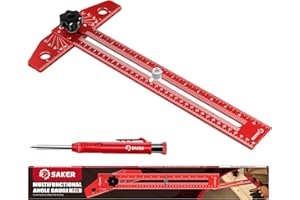 Saker Woodworking Scriber Marking Line, Adjustable Aluminum Alloy Sliding T-Square, Precision Line Drawing Aid With Angle Adj