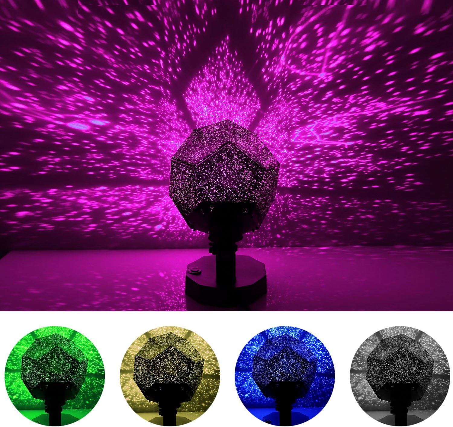 Sunnec Starry Night Light Projector with 5 Colors of Bulbs,Fantasy Sky Map Projector,DIY Assembly Kid Bedroom Gift Lamp for Birthday Party …