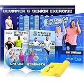 Exercise for Seniors & Beginners- Fun 30 day workout plan- Step by Step Comprehensive Package: 7 Workouts + Stretching Guide + Resistance Band + Easy to Follow Calendar. Get Energized & Stronger!