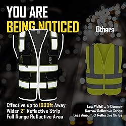 COOLJOB 9 Pockets Reflective Mesh Safety Vest for
