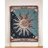 Erke Chair Recliner Cover Boho Throw Blanket Hippie Room Decor Wall Hanging Tapestry Outdoor Picnic Camping Rug Mattress Beach Towel Sofa Furniture Slipcover Bohemian 50”x70” The Sun and Moon Stars