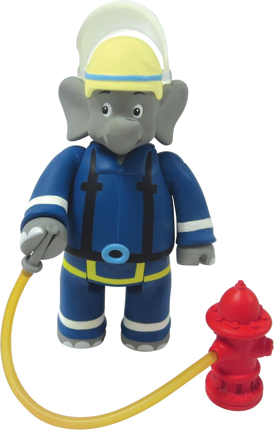 Jazwares Benjamin Blümchen Fireman Figure 10806, Movable Toy Figure Approx. 9 cm Tall, Detailed Design, with Great Accessories from