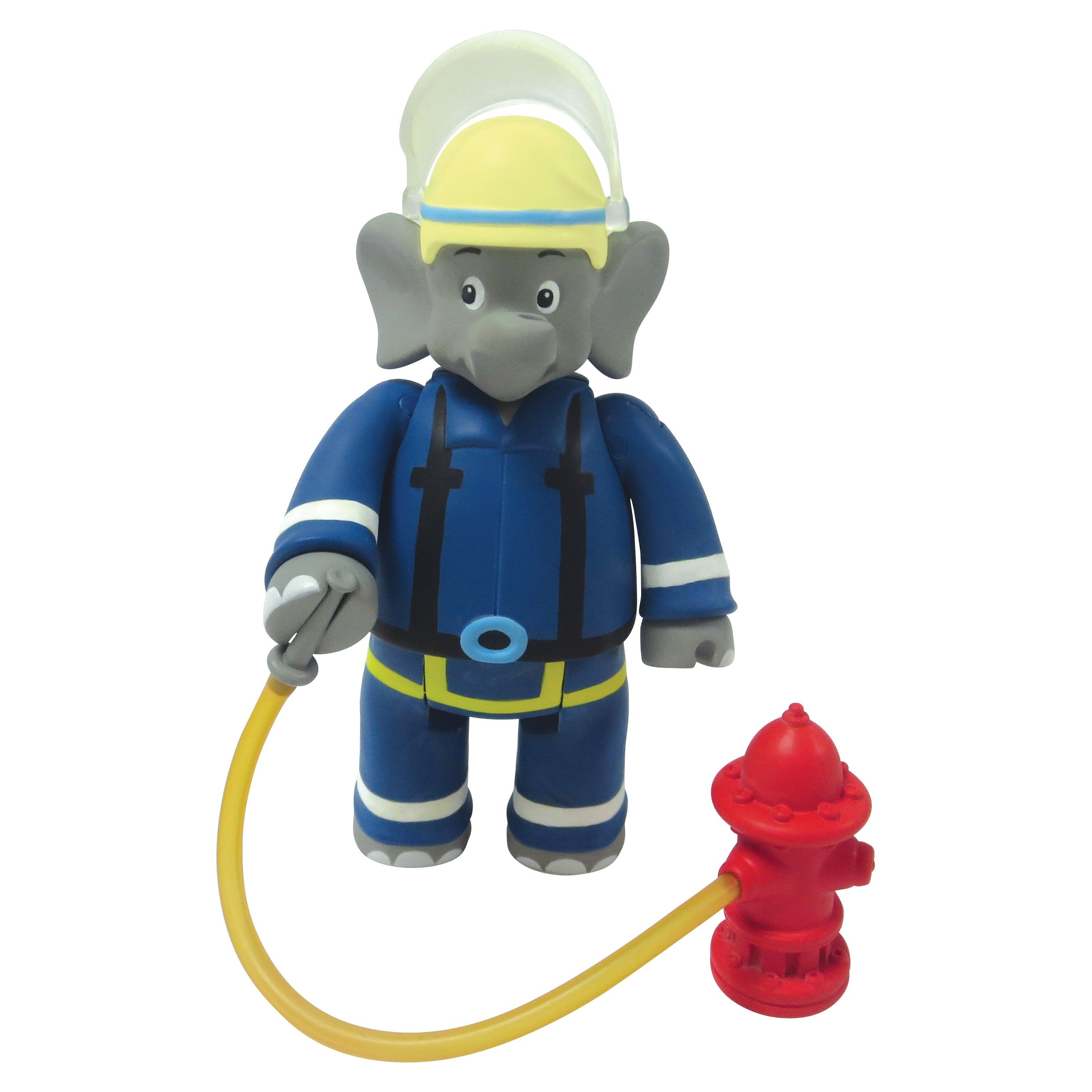Jazwares Benjamin Blümchen Fireman Figure 10806, Movable Toy Figure Approx. 9 cm Tall, Detailed Design, with Great Accessories from
