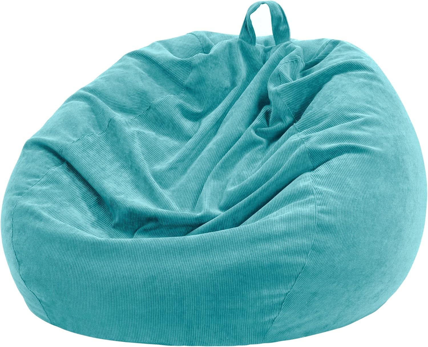 Photo 1 of (USED/FAIR) Nobildonna 3 ft Bean Bag Chair Cover (No Filler) 35"×43" Large Stuffed Animal Storage Bean Bag Washable Big Beanbag Chair Cover Premium Corduroy Stuffable Bean Bag Cover for Adults,Kids,Cyan 300L