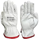 Cestus GU603, Sun-Dried Grain Leather Work Gloves (1,3,12,120) Premium Grade Goatskin, Unlined, Cut For Natural Fit