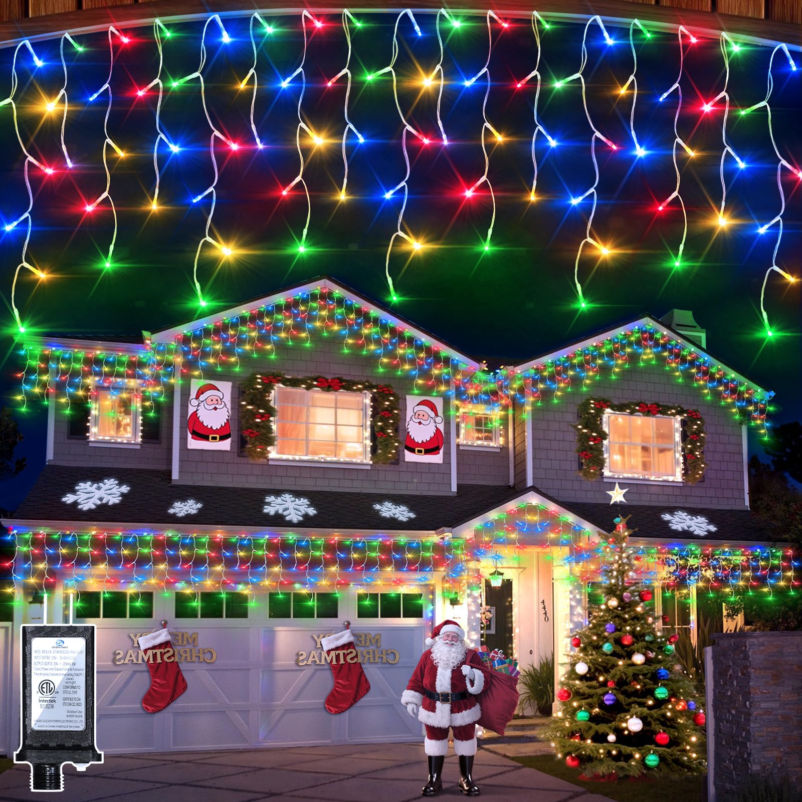 Photo 1 of ***SEE ACTUAL IMAGE***  LED Christmas Lights with 180Drops, 82ft 12 Modes Multicolor Fairy String Lights with Timer Dimmable, Waterproof Twinkle Lights for Christmas Indoor Outdoor Holiday Wedding Party Eaves Decorations
