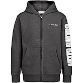Calvin Klein boys Long Sleeve Full Zip Fleece Hoodie
