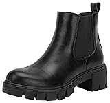 Jeossy Womens Chelsea Ankle Boots, Platform Chunky
