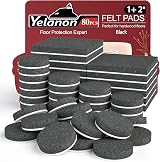 Yelanon Felt Furniture Pads 80 Pcs Anti Scratch Self Adhesive Black