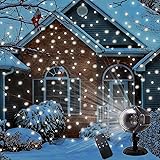 LED Snowfall Projector Lights, Outdoor Christmas Snowfall Light, Waterproof with Wireless Remote for Garden House Xmas, Valen