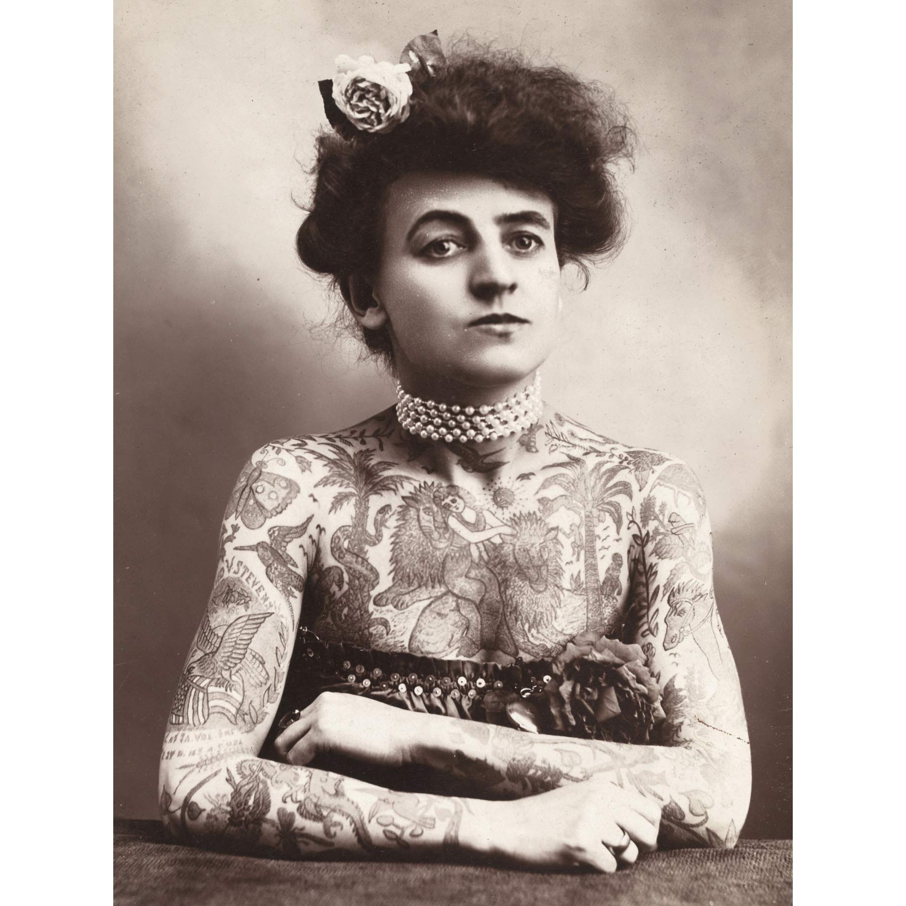 Maud Stevens Wagner Trapezeist Tattooist Artist 1907 Photo Large XL Wall Art Canvas Print