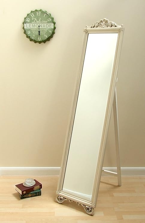 Milano Cheval Shabby Chic Large Free Standing Ivory Long Floor